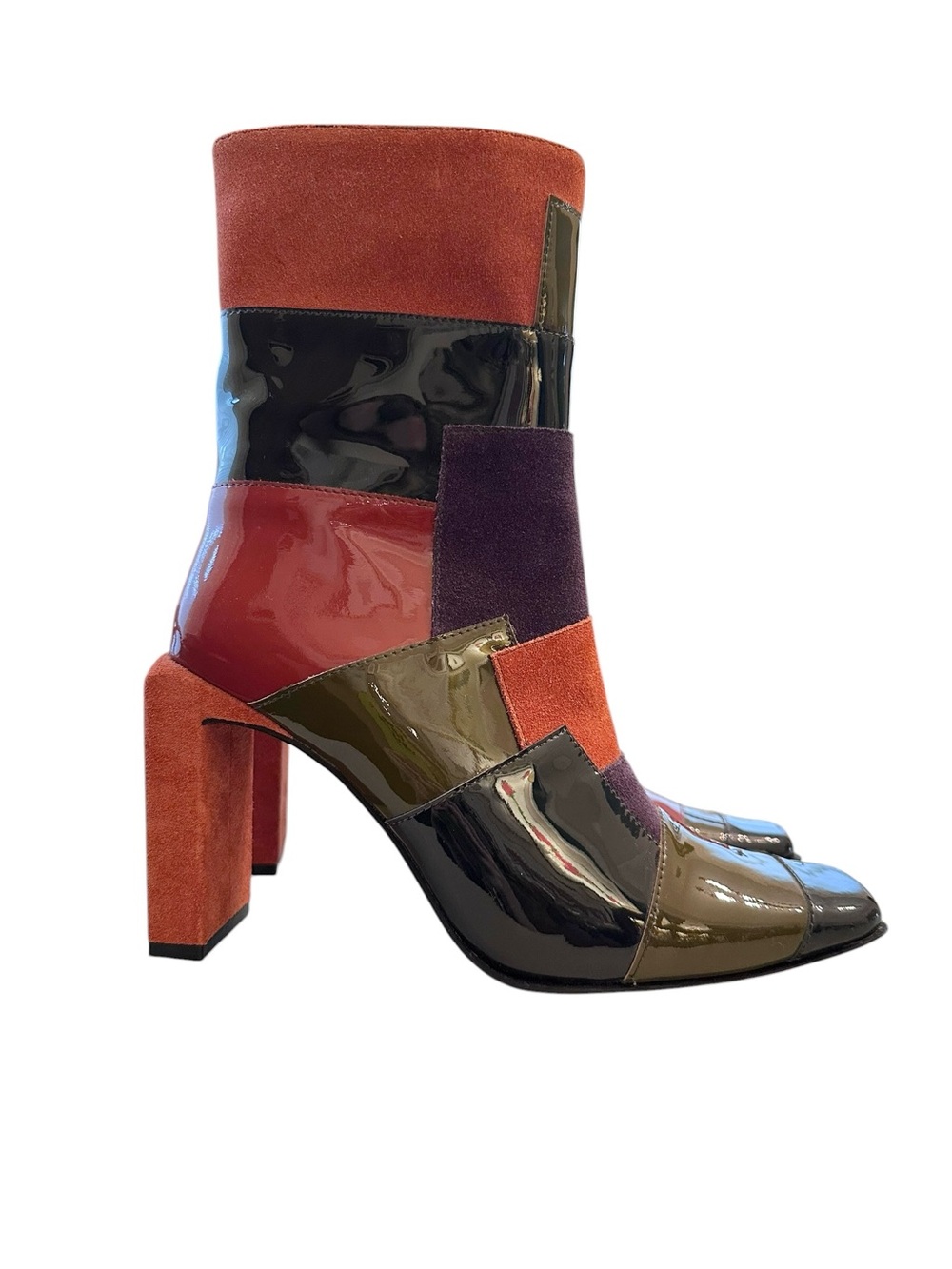 Jeffrey Campbell Anthropologie Lightspeed patchwork boots size 7 - Picture 11 of 11